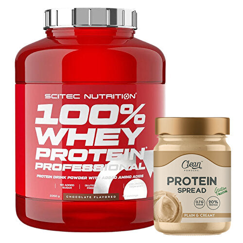 Scitec Whey Professional Whey Protein 920 Gr + Clean Powders Protein Spread Hazelnut Cream Combination