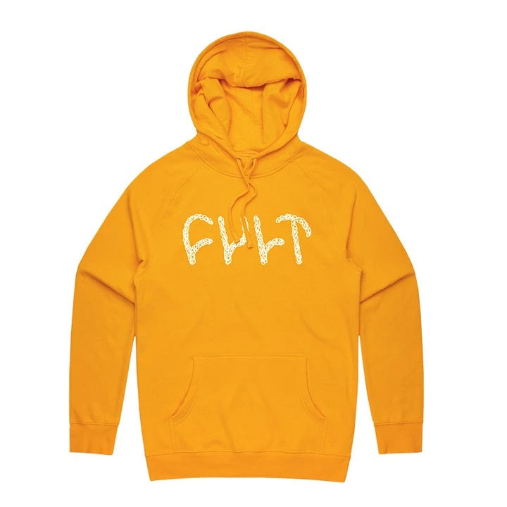Cult Scribble Pullover Hoodie - Gold, Men Hoodies & Sweatshirts