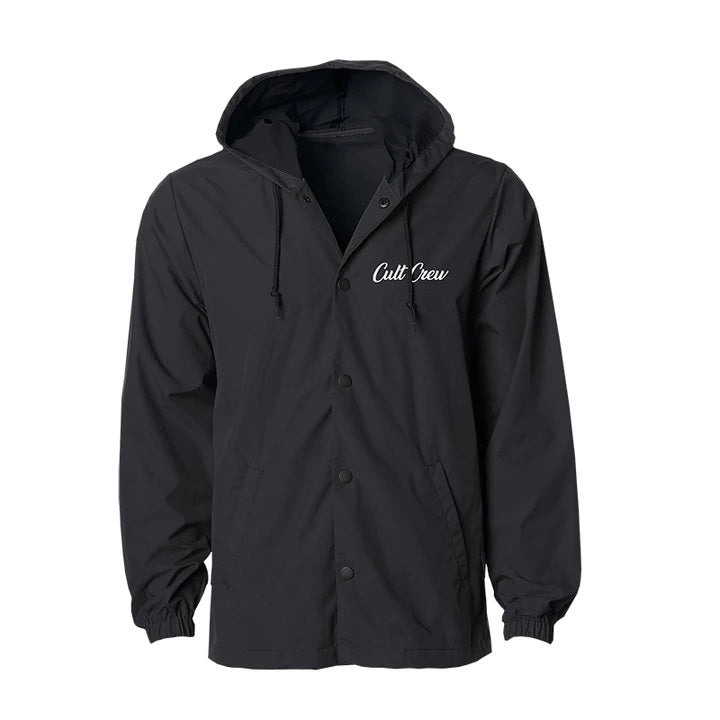 Cult Script Hooded Windbreaker Jacket - Black by Skates USA