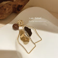 Mariam's Collection Sculptural Asymmetric Drop Earrings with Abstract Lines (MAC321) — detail shot 7