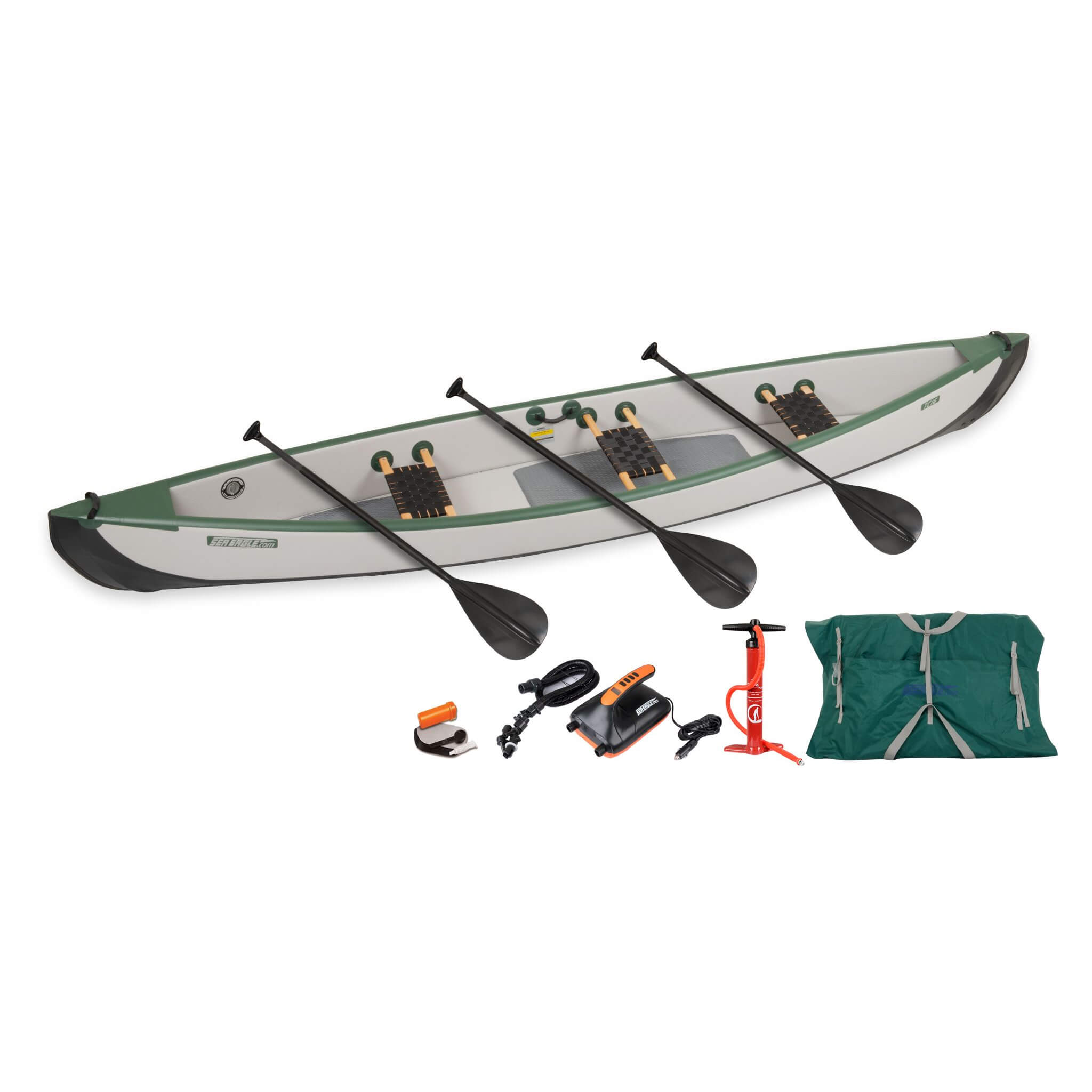 Sea Eagle 3-People TC16 High Pressure All Drop Stitch Inflatable Travel Canoe, 16FT [TC16K] (SAK43086) – SAKSBY WHOLESALE, vi