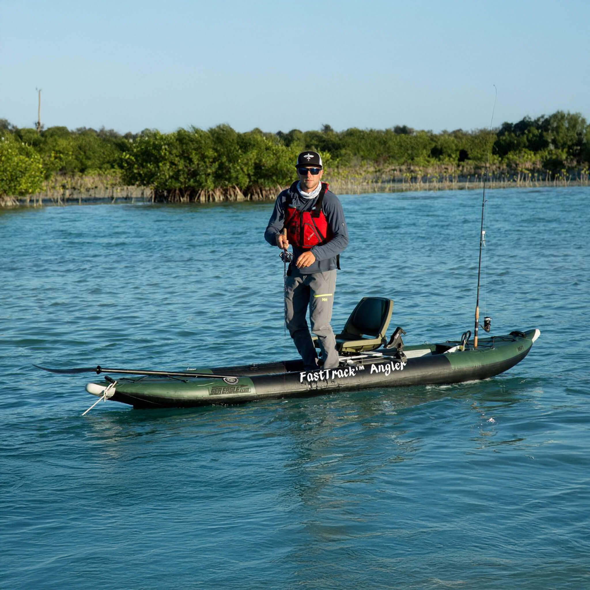 Sea Eagle 385FTA FastTrack 12FT 2- Persons Angler Inflatable Hunter Green Fishing Kayak [385FTAK] (SAK80139) – SAKSBY WHOLESA