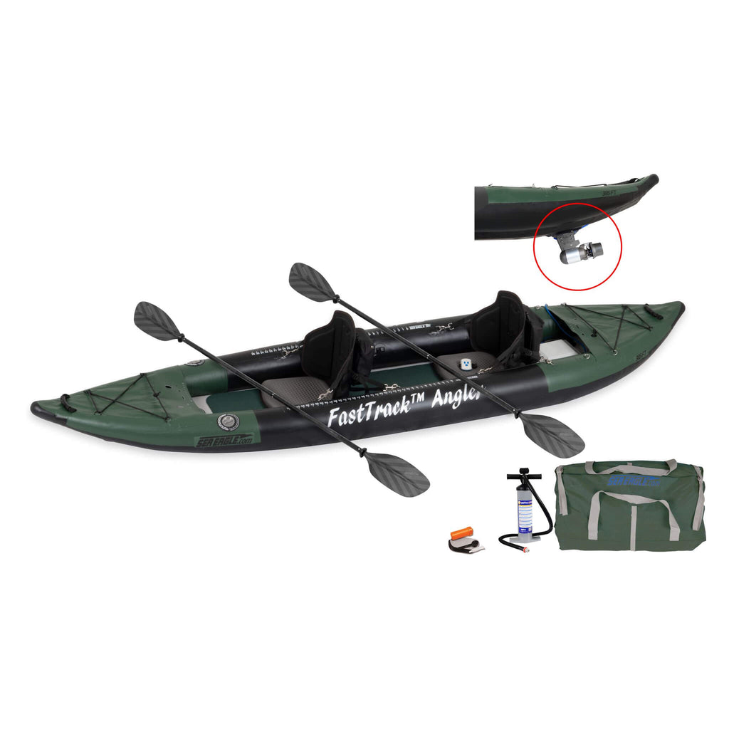 Sea Eagle 385FTA FastTrack 12FT 2- Persons Angler Inflatable Hunter Green Fishing Kayak [385FTAK] (SAK80139) – SAKSBY WHOLESA