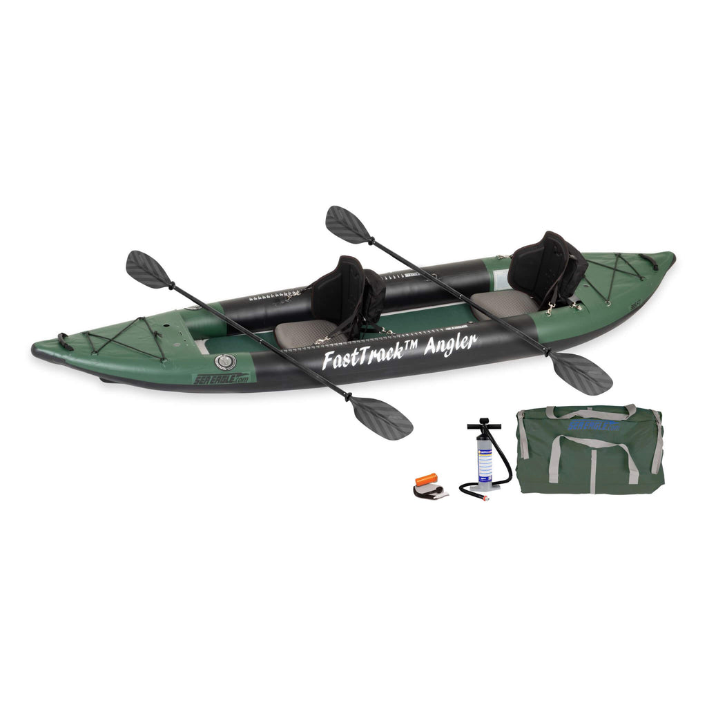 Sea Eagle 385FTA FastTrack 12FT 2- Persons Angler Inflatable Hunter Green Fishing Kayak [385FTAK] (SAK80139) – SAKSBY WHOLESA