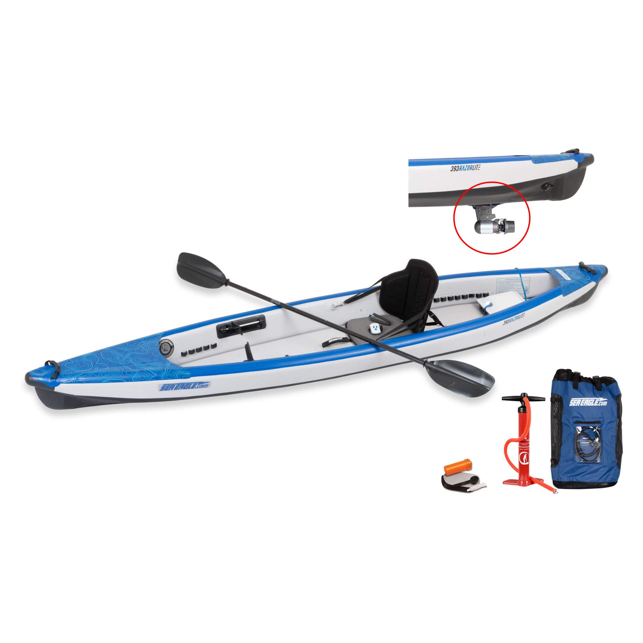 Sea Eagle 393RL RazorLite 1-Person Inflatable Lightweight Kayak With Adjustable Footrests [393RLK] (SAK13961) – SAKSBY WHOLES