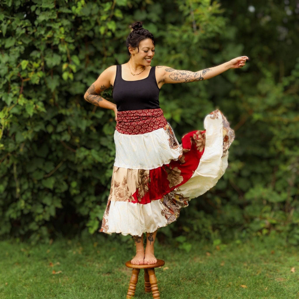Darn Good Yarn Sedona Patchwork Dress — comparison shot
