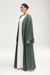 Seema Flare Sleeve Open Abaya - Dark Forest Clothing Veiled 