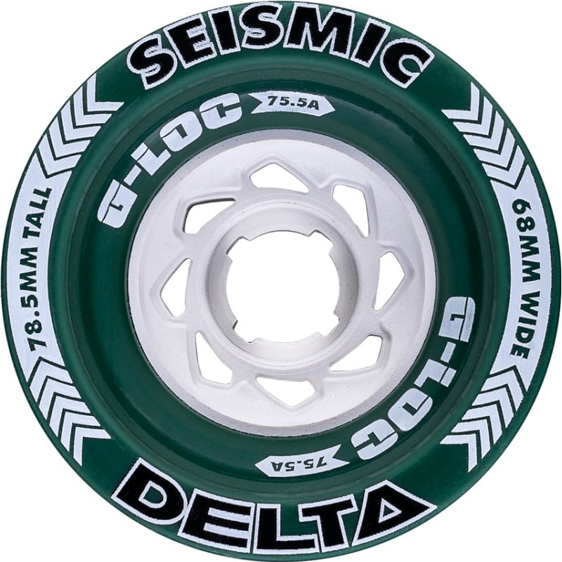 Seismic Delta 78.5x68mm 75.5a G-LOC Wheels - Green (Set of 4) by Skates USA