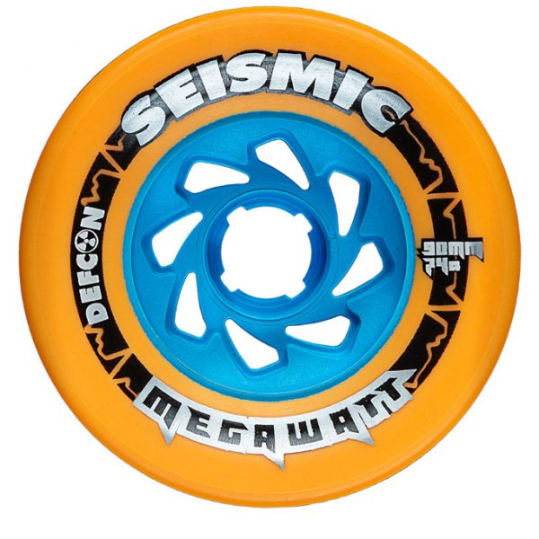 Seismic Megawatt Defcon Wheels 90x58mm 74a - Mango (Set of 4) by Skates USA