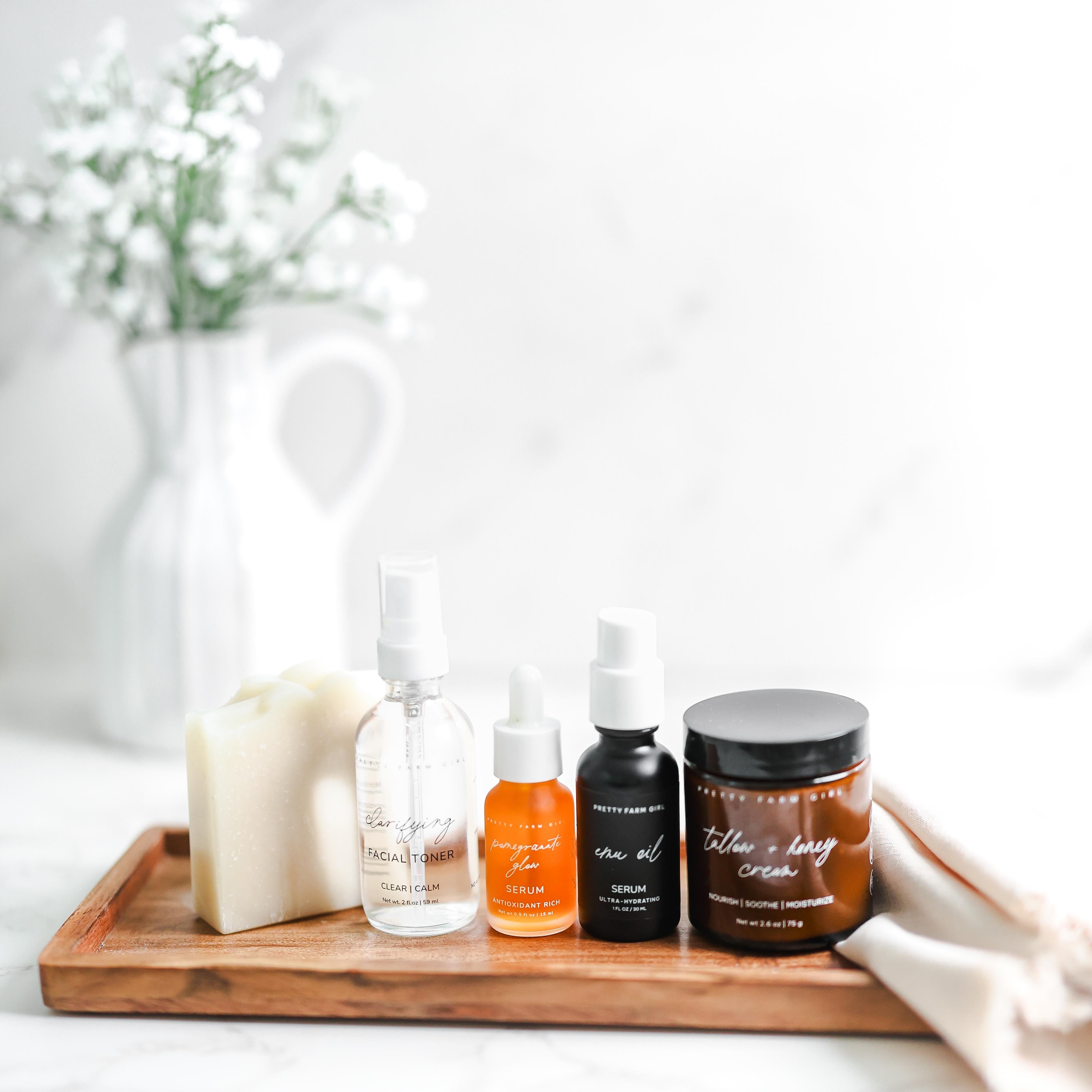 Pretty farm girl Sensitive Skin Fragrance Free Skincare Routine Essentials Kit — main product shot
