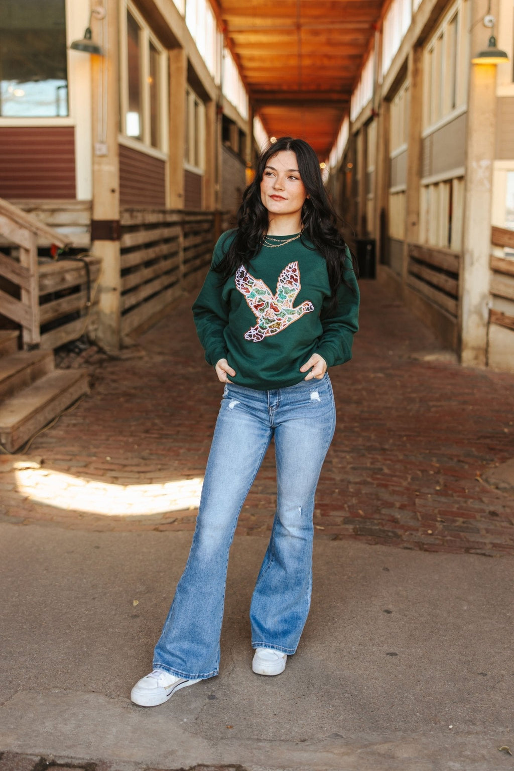 Wild Junkie Sequin Duck Camo Patch Sweatshirt — side view