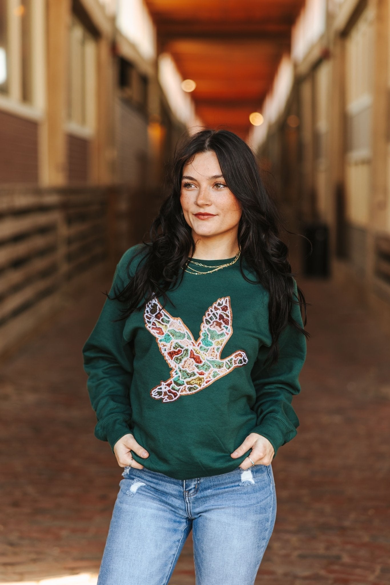 Wild Junkie Sequin Duck Camo Patch Sweatshirt — lifestyle context