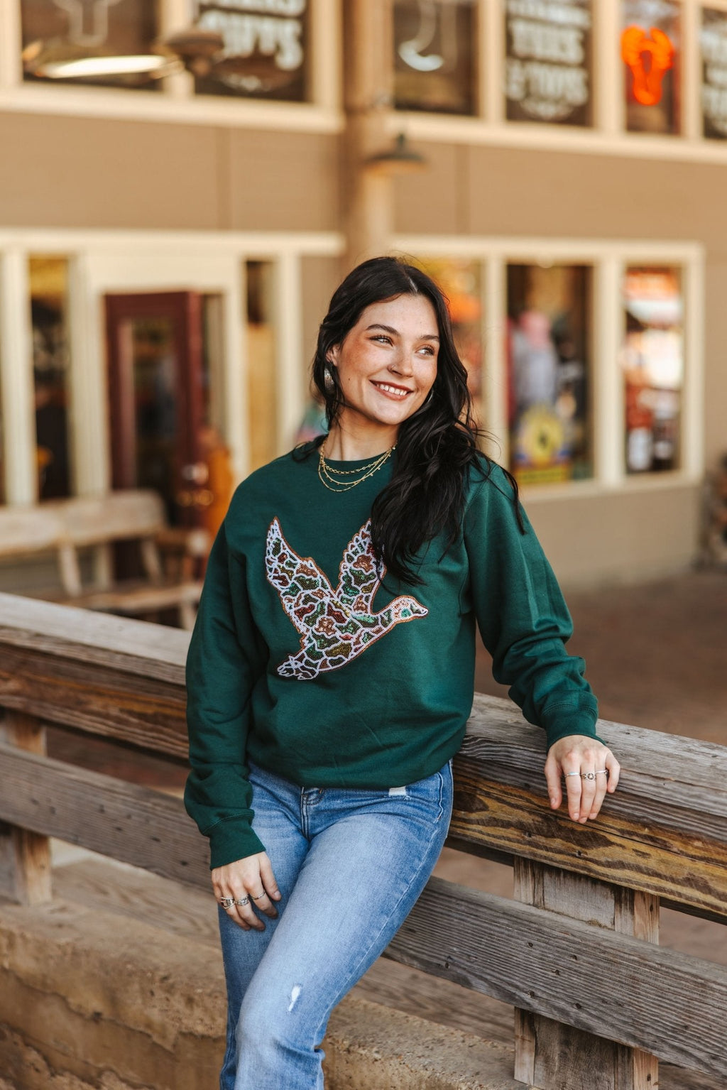 Wild Junkie Sequin Duck Camo Patch Sweatshirt — main product shot