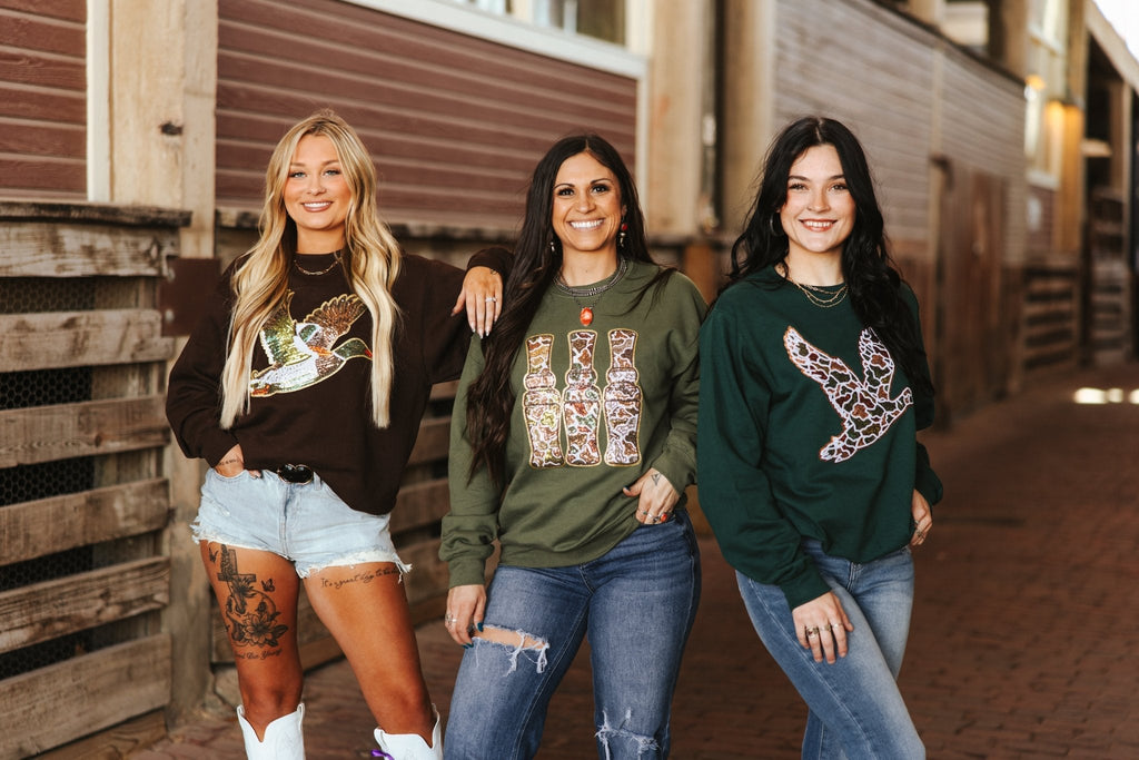 Wild Junkie Sequin Duck Camo Patch Sweatshirt — back view