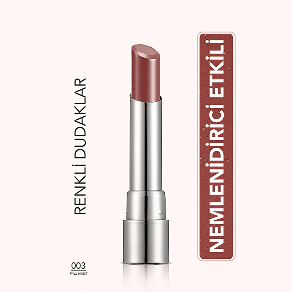 Flormar Sheer Up Moisturizing Lipstick - Pinky Nude: Natural Color, Glossy Finish, Hydrating Lip Color