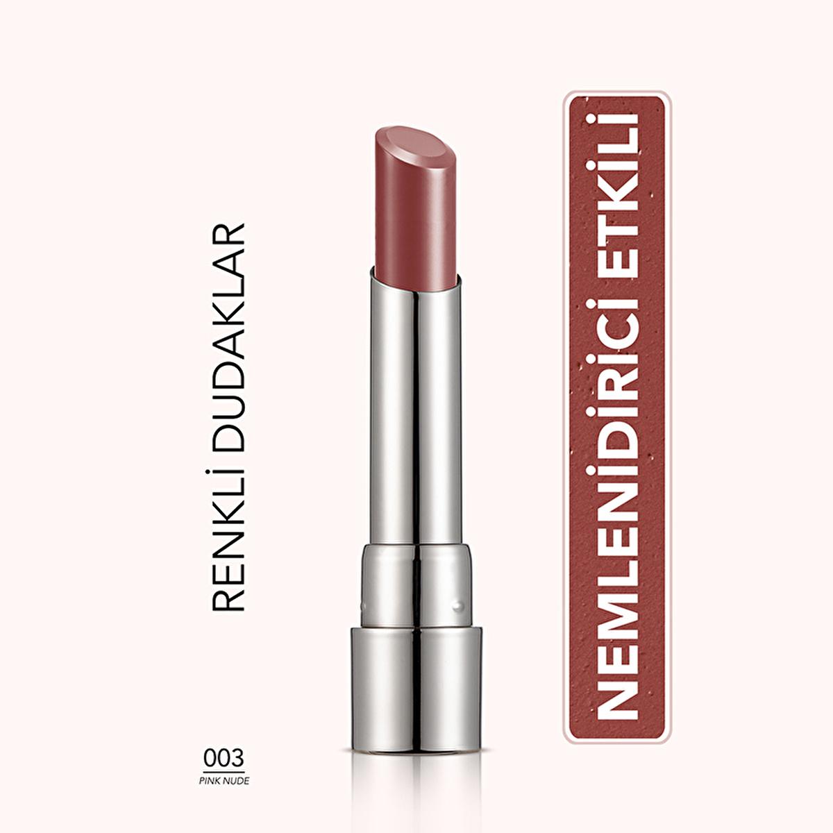 Flormar Sheer Up Moisturizing Lipstick - Pinky Nude: Natural Color, Glossy Finish, Hydrating Lip Color