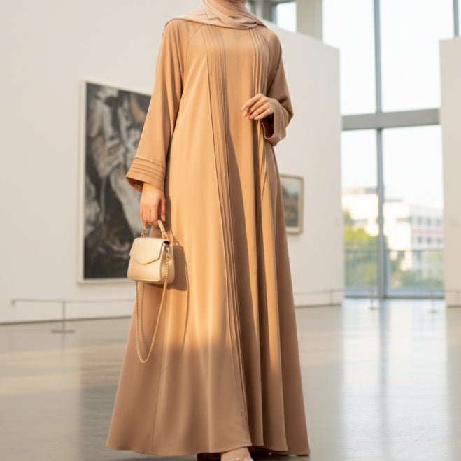 Mariam's Collection Serene Pleated Georgette Abaya Loose Full-Length Modest Style (MA254) — lifestyle worn / used context