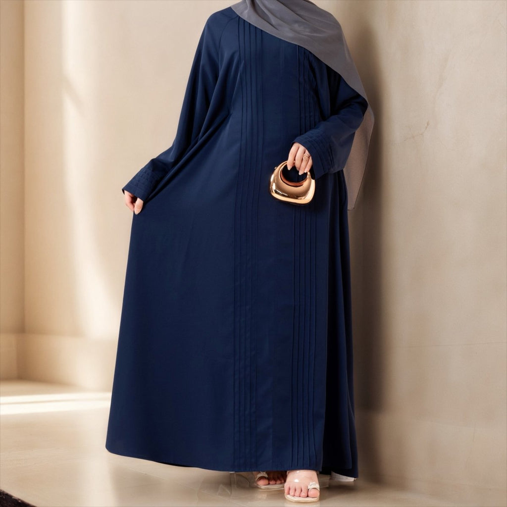 Mariam's Collection Serene Pleated Georgette Abaya Loose Full-Length Modest Style (MA254) — construction detail