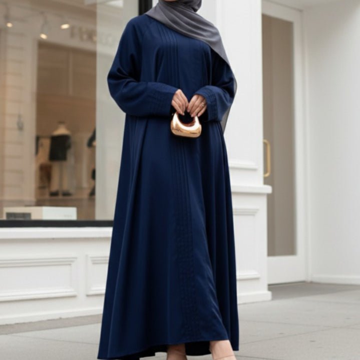 Mariam's Collection Serene Pleated Georgette Abaya Loose Full-Length Modest Style (MA254) — main product shot