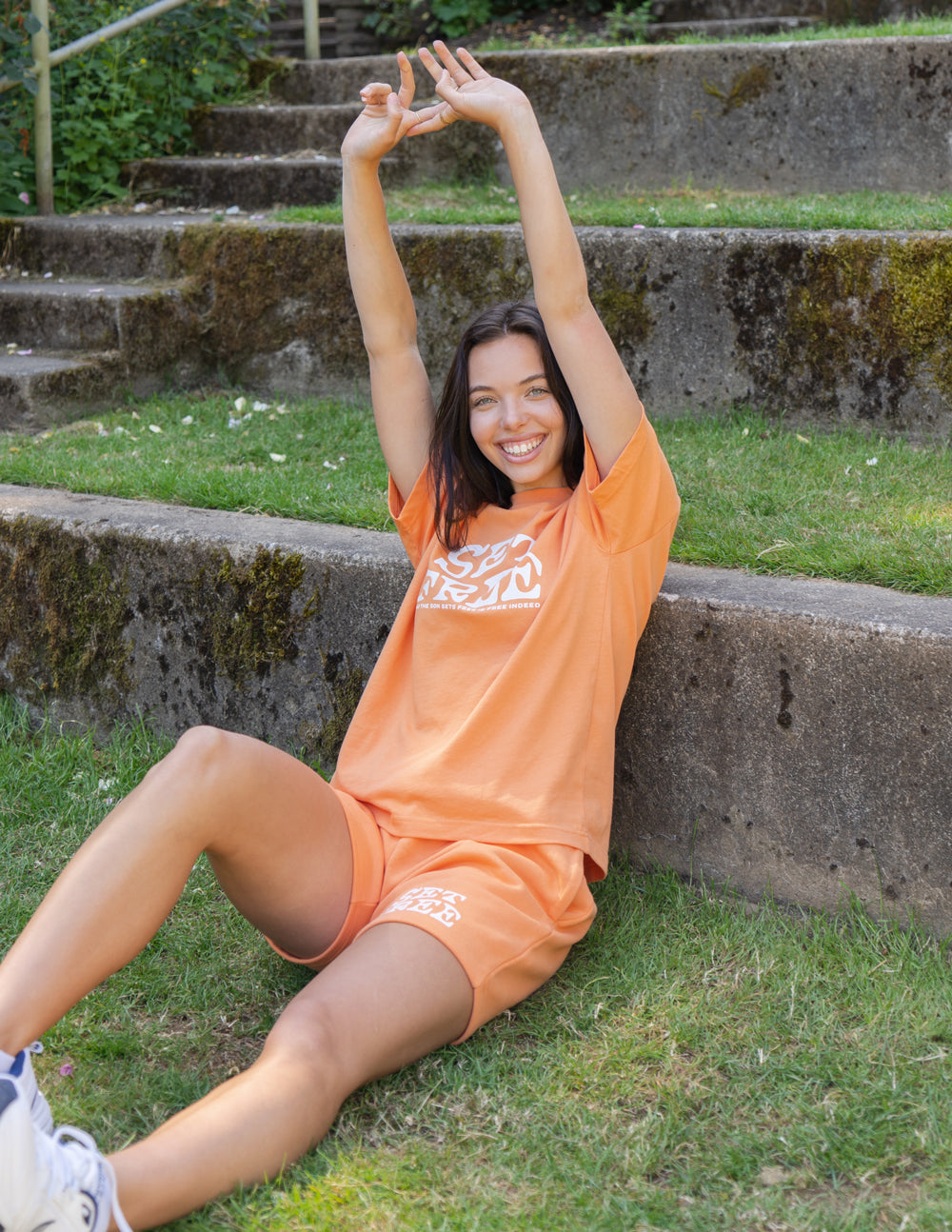 Elevated Faith Set Free Unisex Short — detail close-up