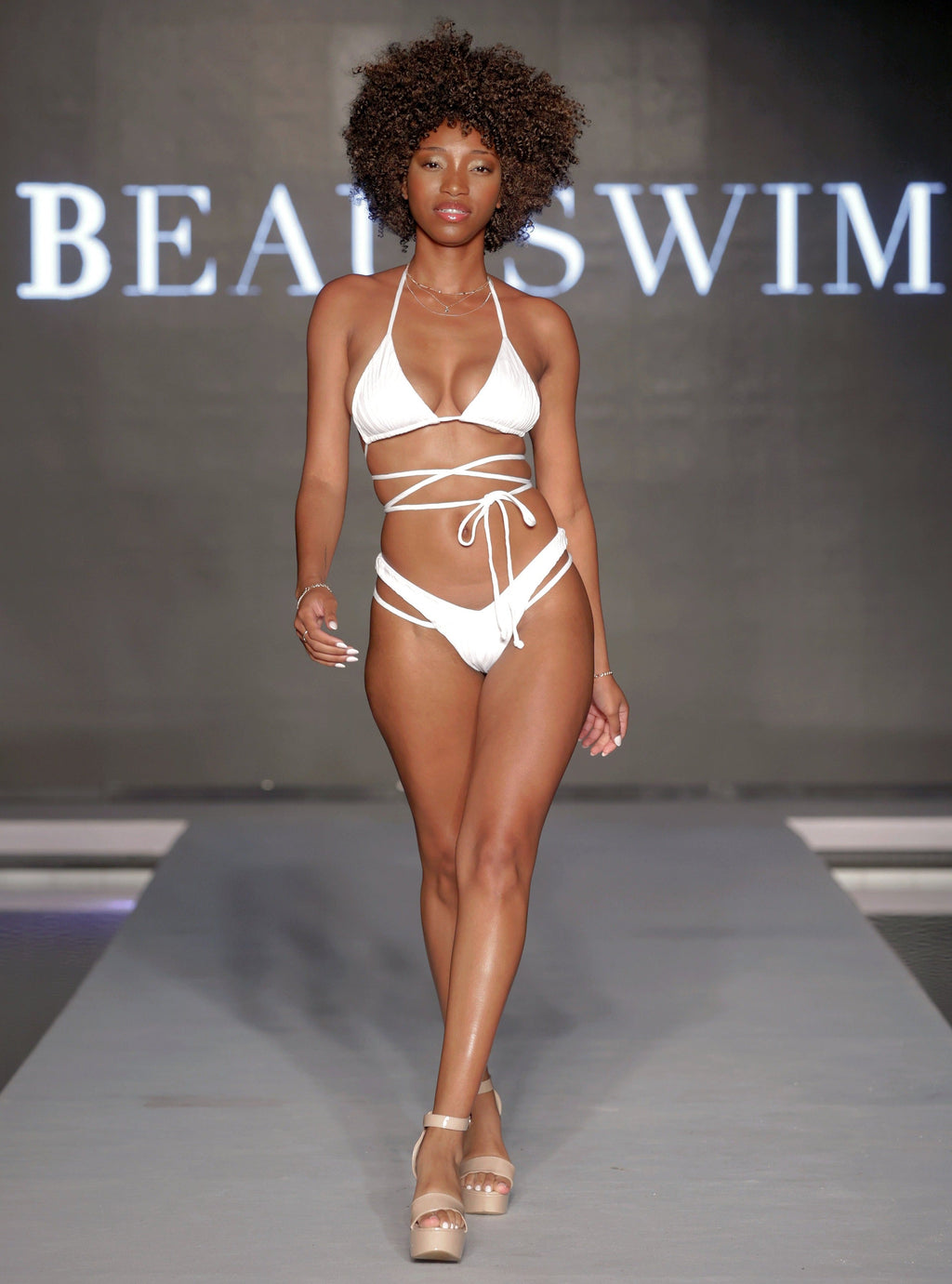Beau Swim Ivana Bikini Top - White — scale reference