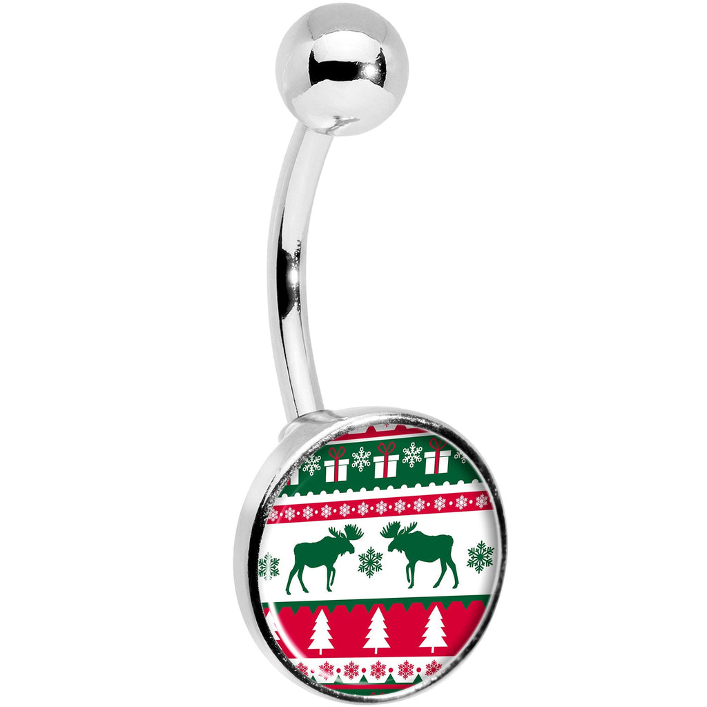 BodyCandy Ugly Christmas Sweater Belly Ring — lifestyle context