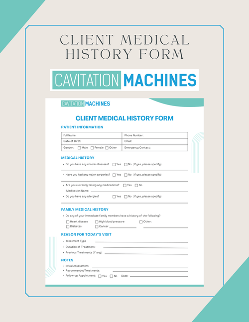 Shape Tactics Client Medical History Form – Cavitation Machines