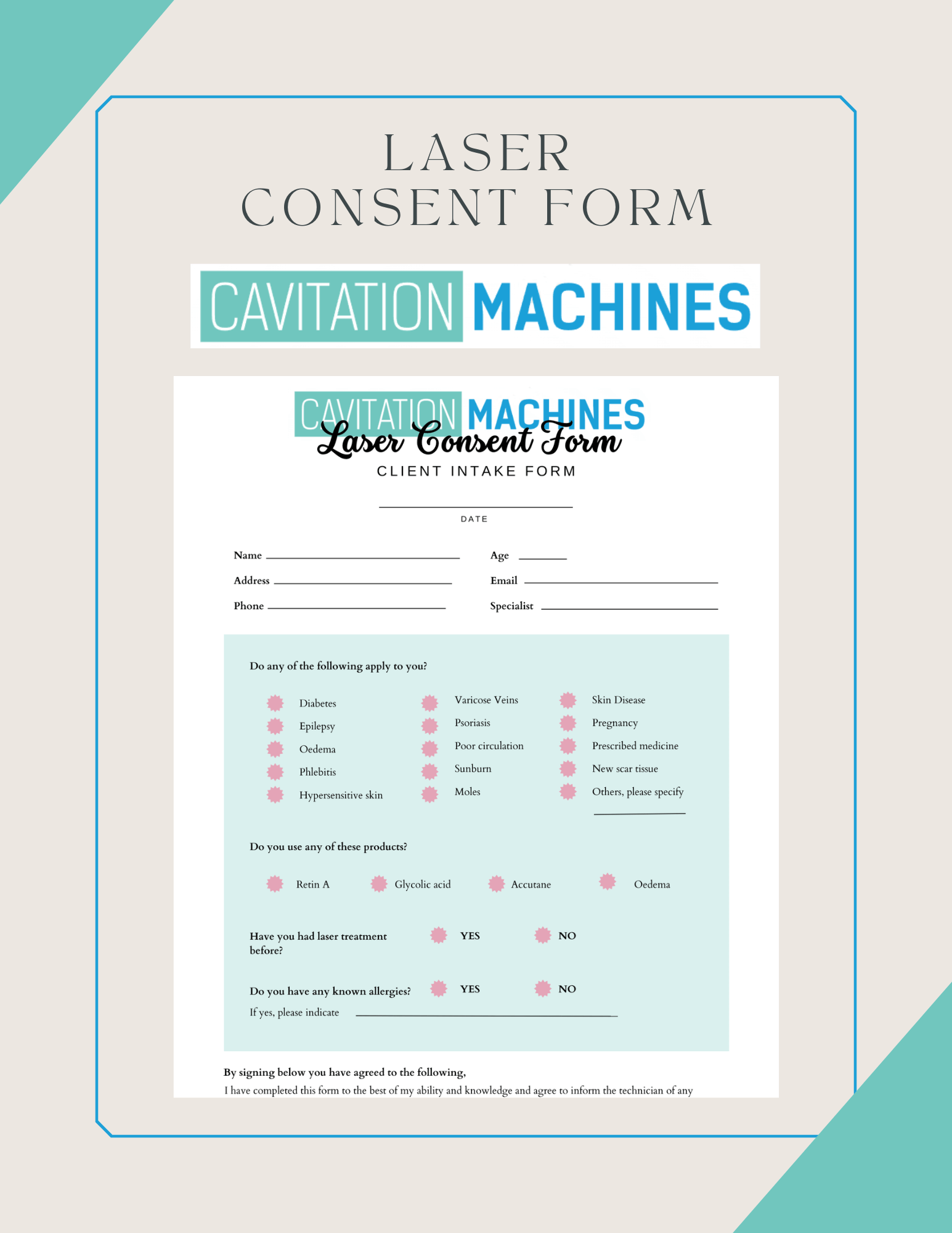 Shape Tactics Laser Consent Form – Cavitation Machines