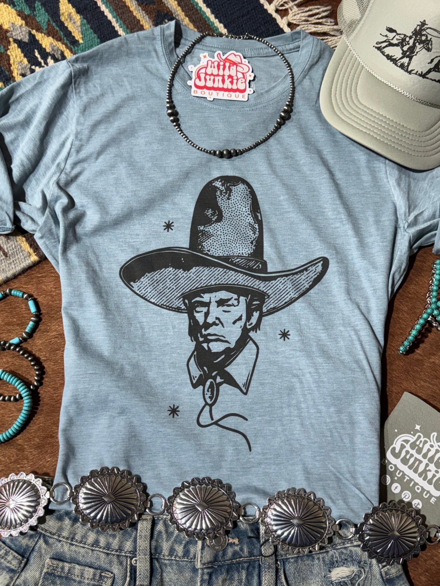 Wild Junkie Sheriff Trump Graphic Tee — main product shot