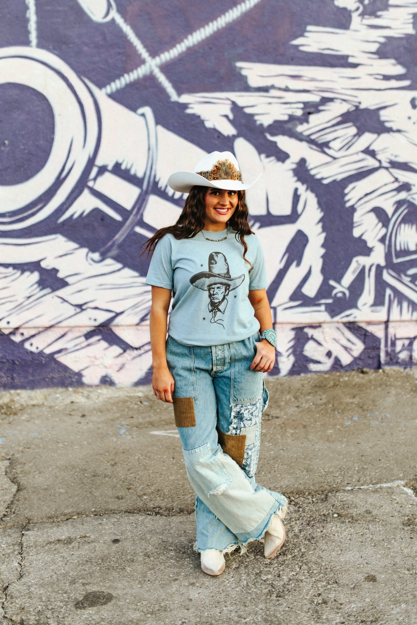 Wild Junkie Sheriff Trump Graphic Tee — Wild Junkie branding close-up