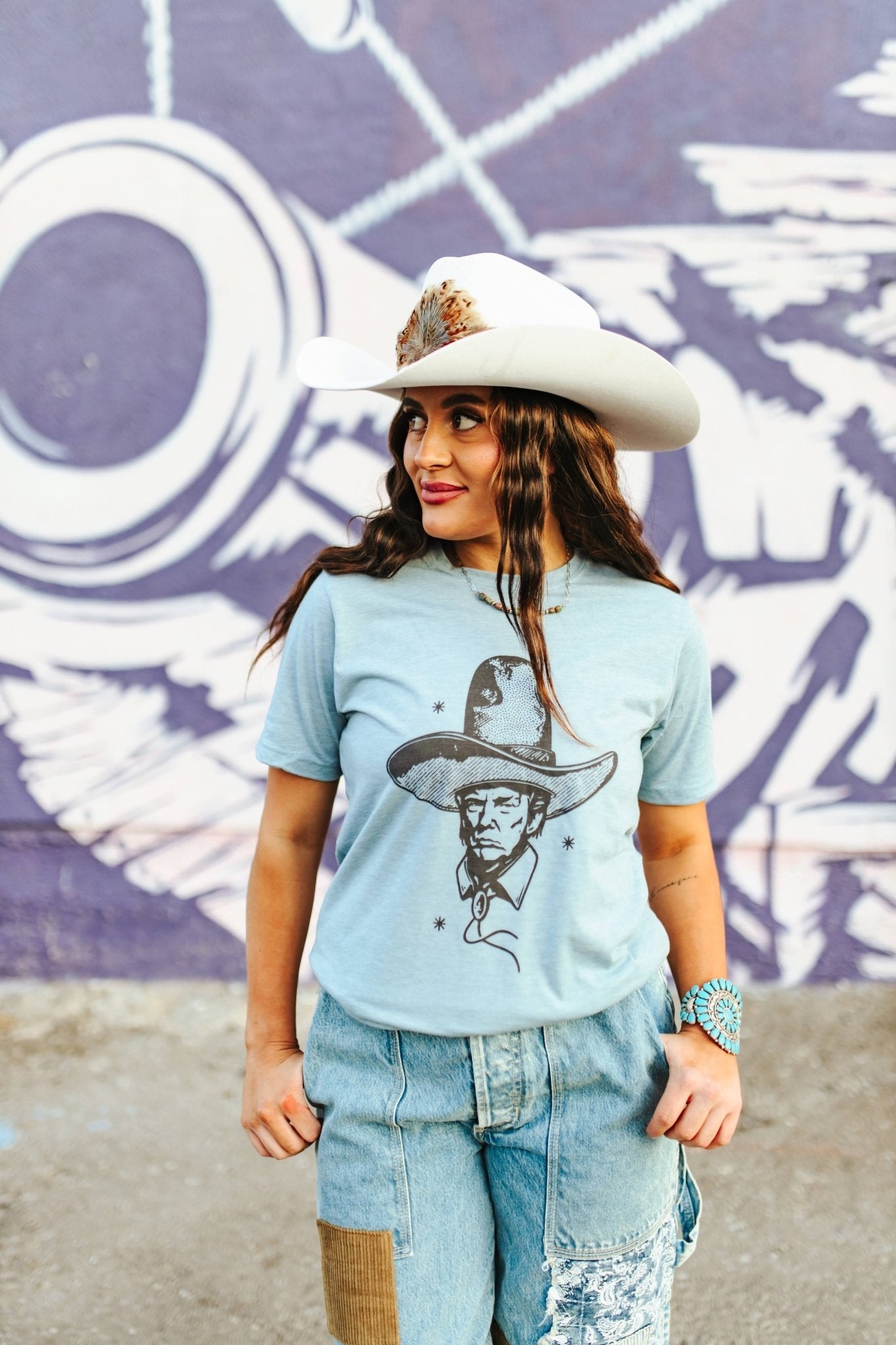 Wild Junkie Sheriff Trump Graphic Tee — lifestyle worn / used context