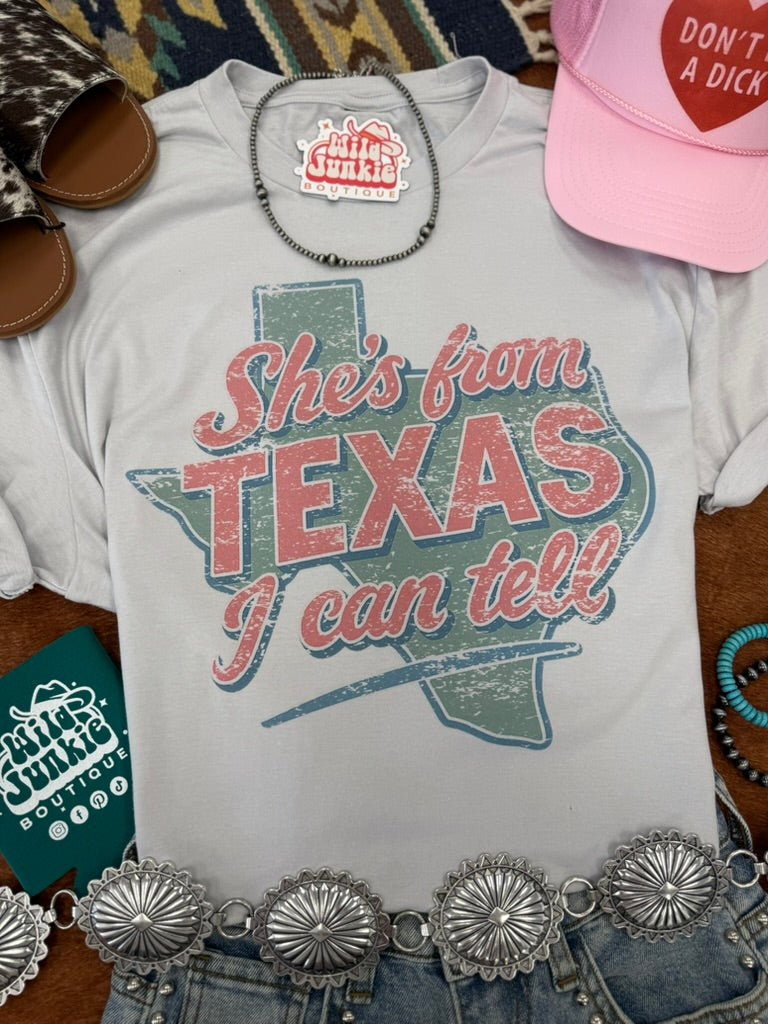 Wild Junkie She's From Texas I Can Tell Graphic Tee — main product shot