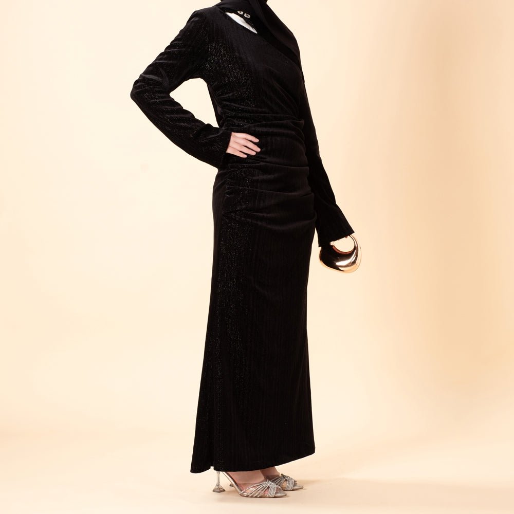 Mariam's Collection Mariam's Collection Shimmer Velvet Ruched Mermaid Gown(MA358) — comparison shot