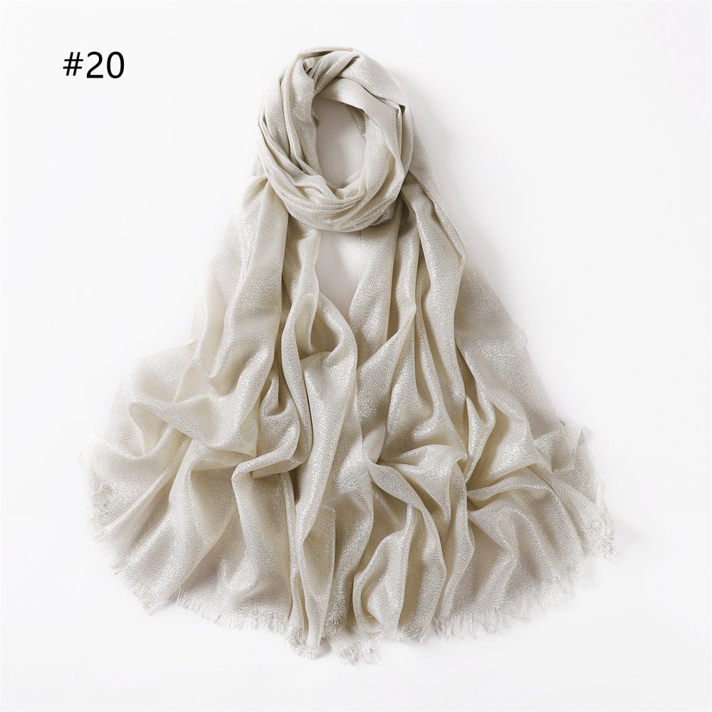 Mariam's Collection Mariam's Collection Shining Artificial Bright Silk Hijab (MH100) — size reference