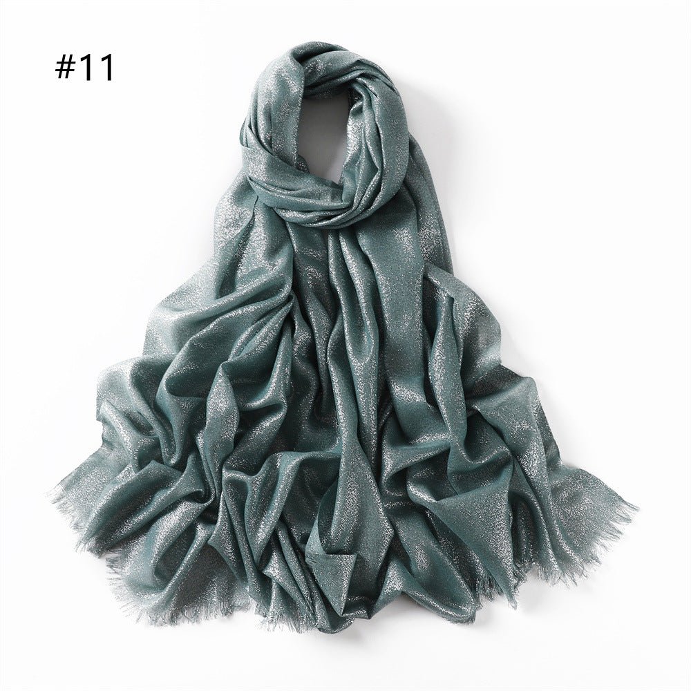 Mariam's Collection Mariam's Collection Shining Artificial Bright Silk Hijab (MH100) — product on model
