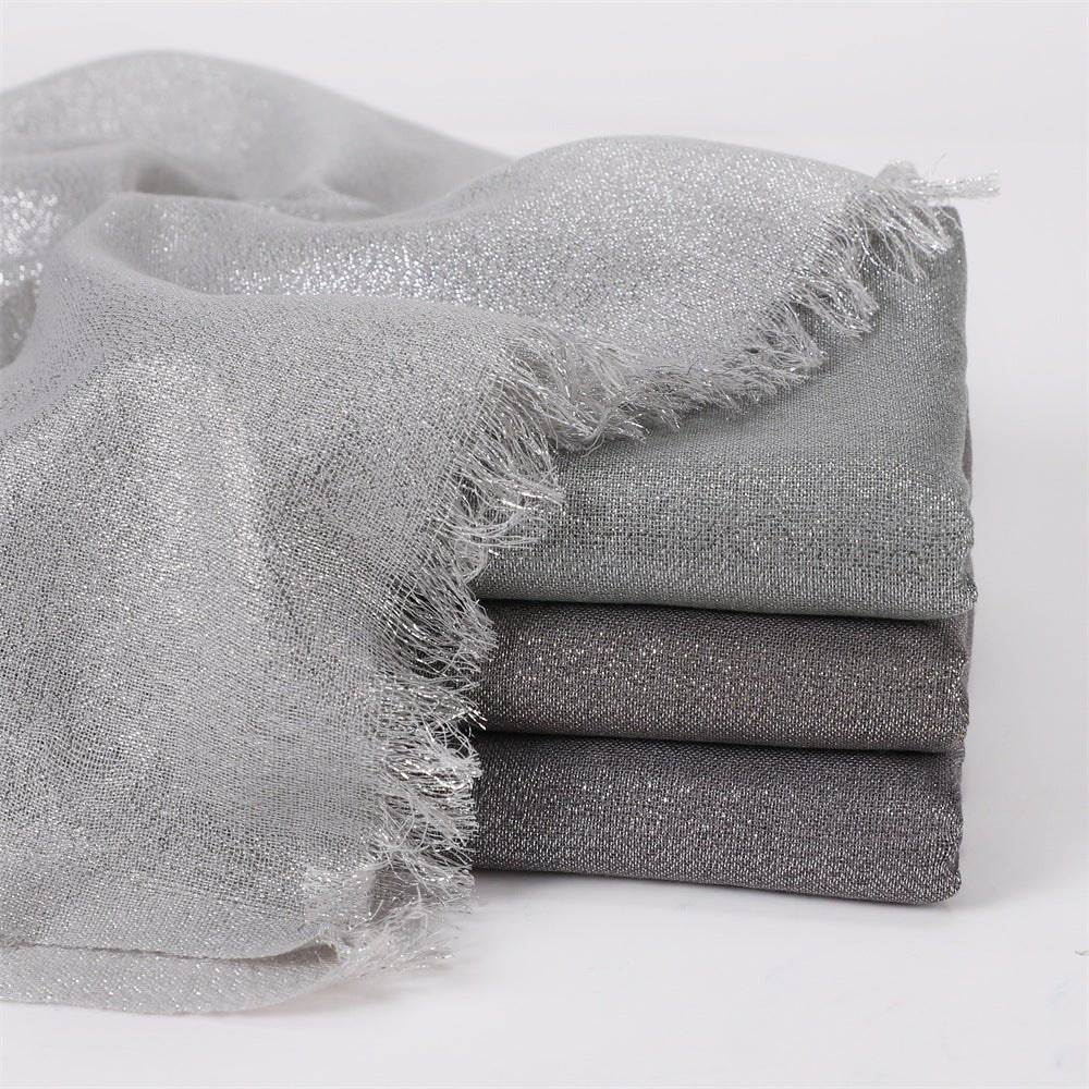 Mariam's Collection Mariam's Collection Shining Artificial Bright Silk Hijab (MH100) — fabric or material detail