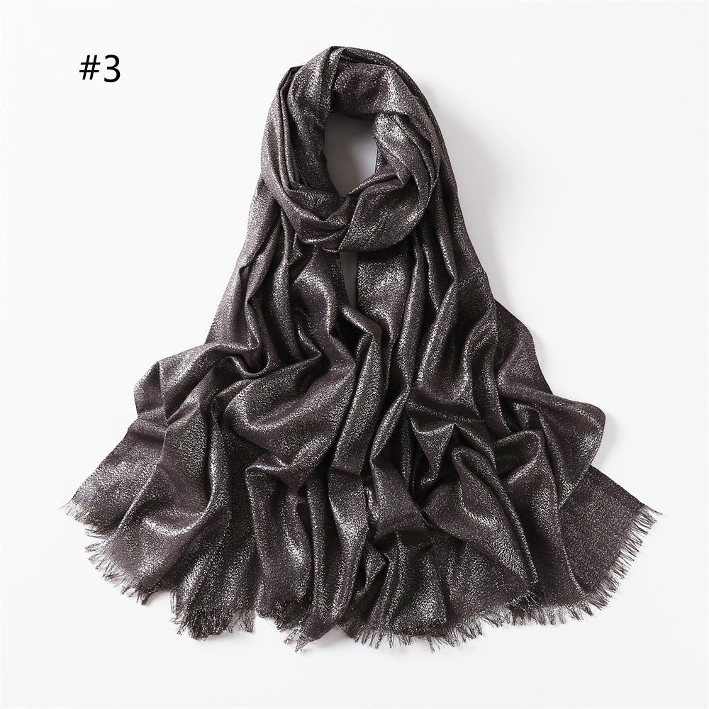 Mariam's Collection Shining Artificial Bright Silk Hijab (MH100) — detail shot 6