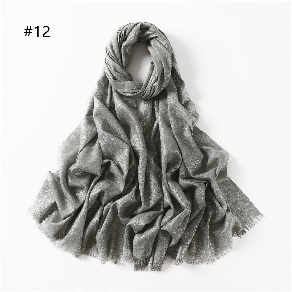 Mariam's Collection Mariam's Collection Shining Artificial Bright Silk Hijab (MH100) — flat-lay composition