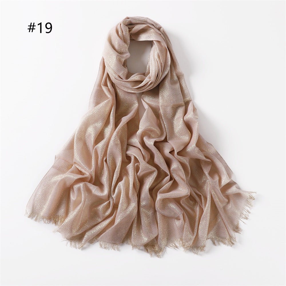 Mariam's Collection Mariam's Collection Shining Artificial Bright Silk Hijab (MH100) — in-use photo