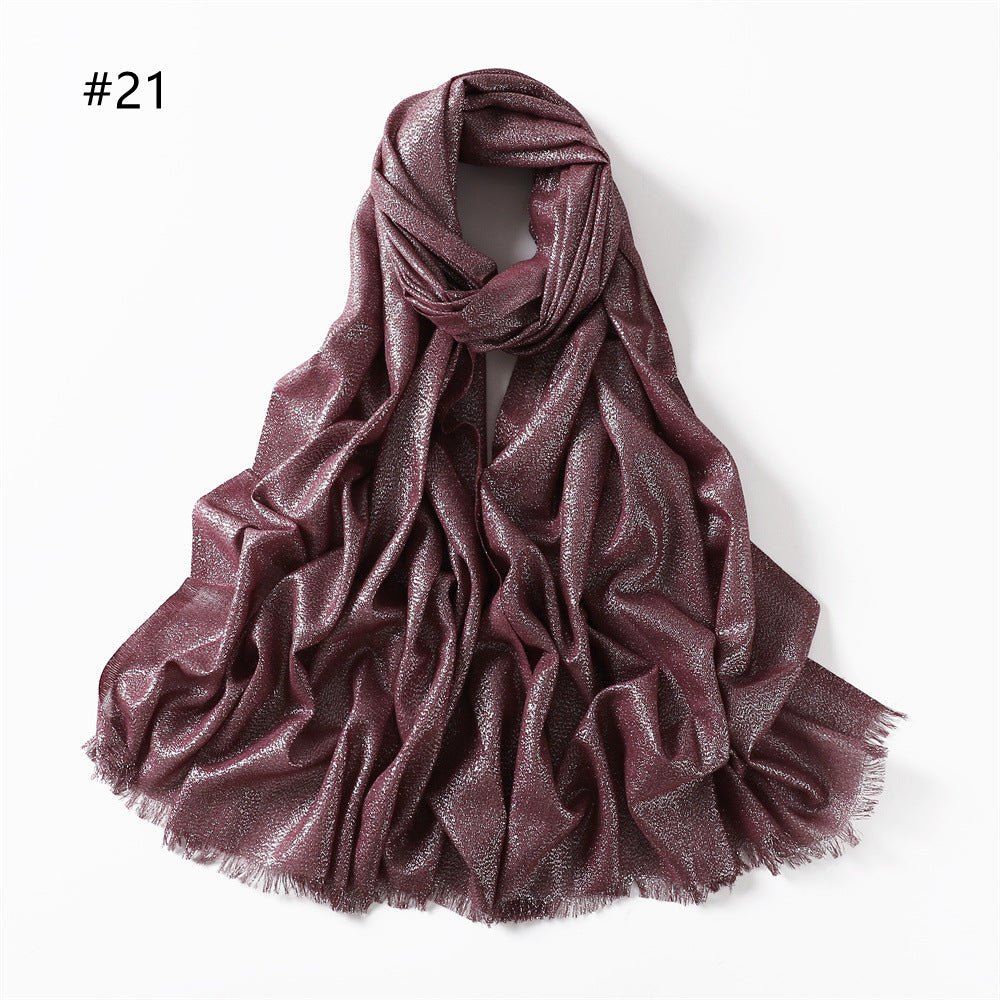 Mariam's Collection Mariam's Collection Shining Artificial Bright Silk Hijab (MH100) — color detail