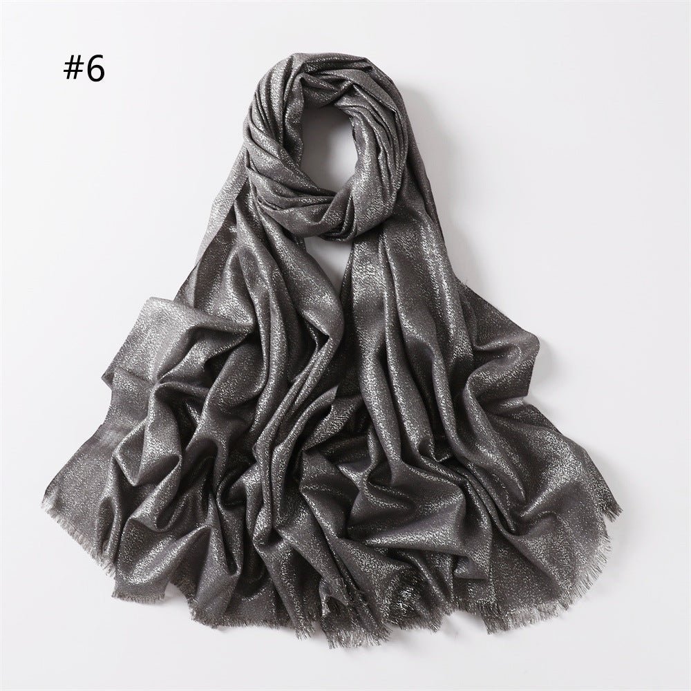 Mariam's Collection Shining Artificial Bright Silk Hijab (MH100) — detail shot 9