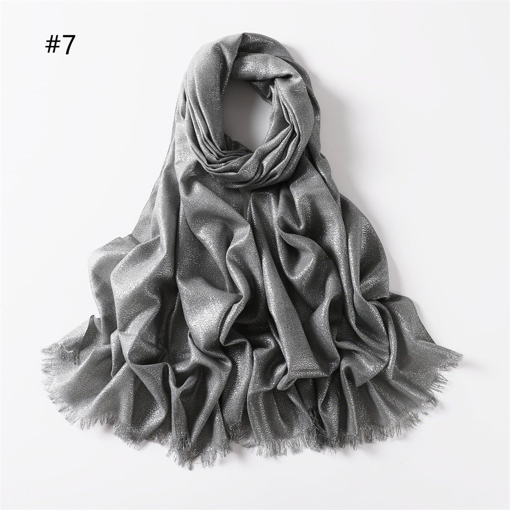 Mariam's Collection Shining Artificial Bright Silk Hijab (MH100) — detail shot 10