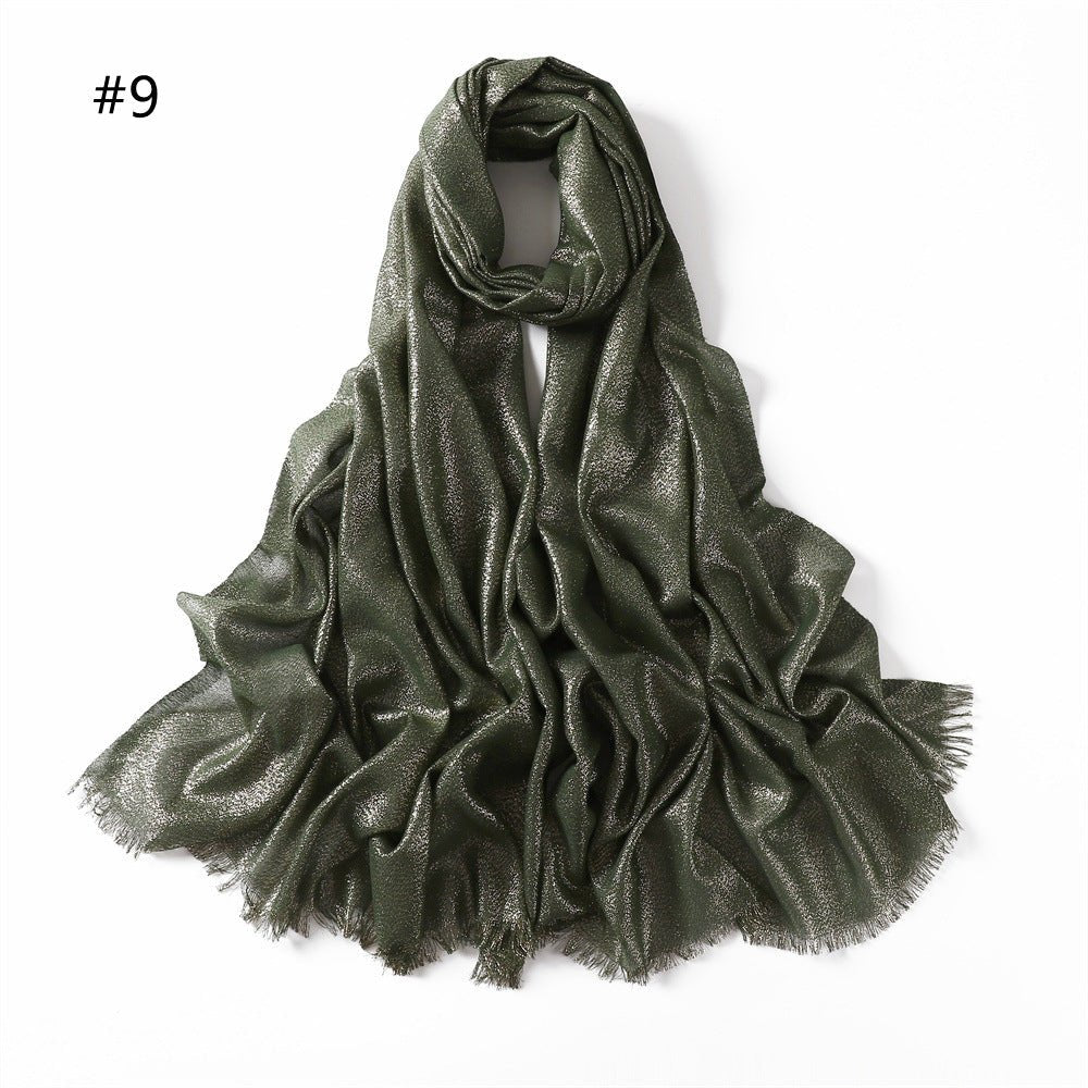Mariam's Collection Mariam's Collection Shining Artificial Bright Silk Hijab (MH100) — fabric or material detail
