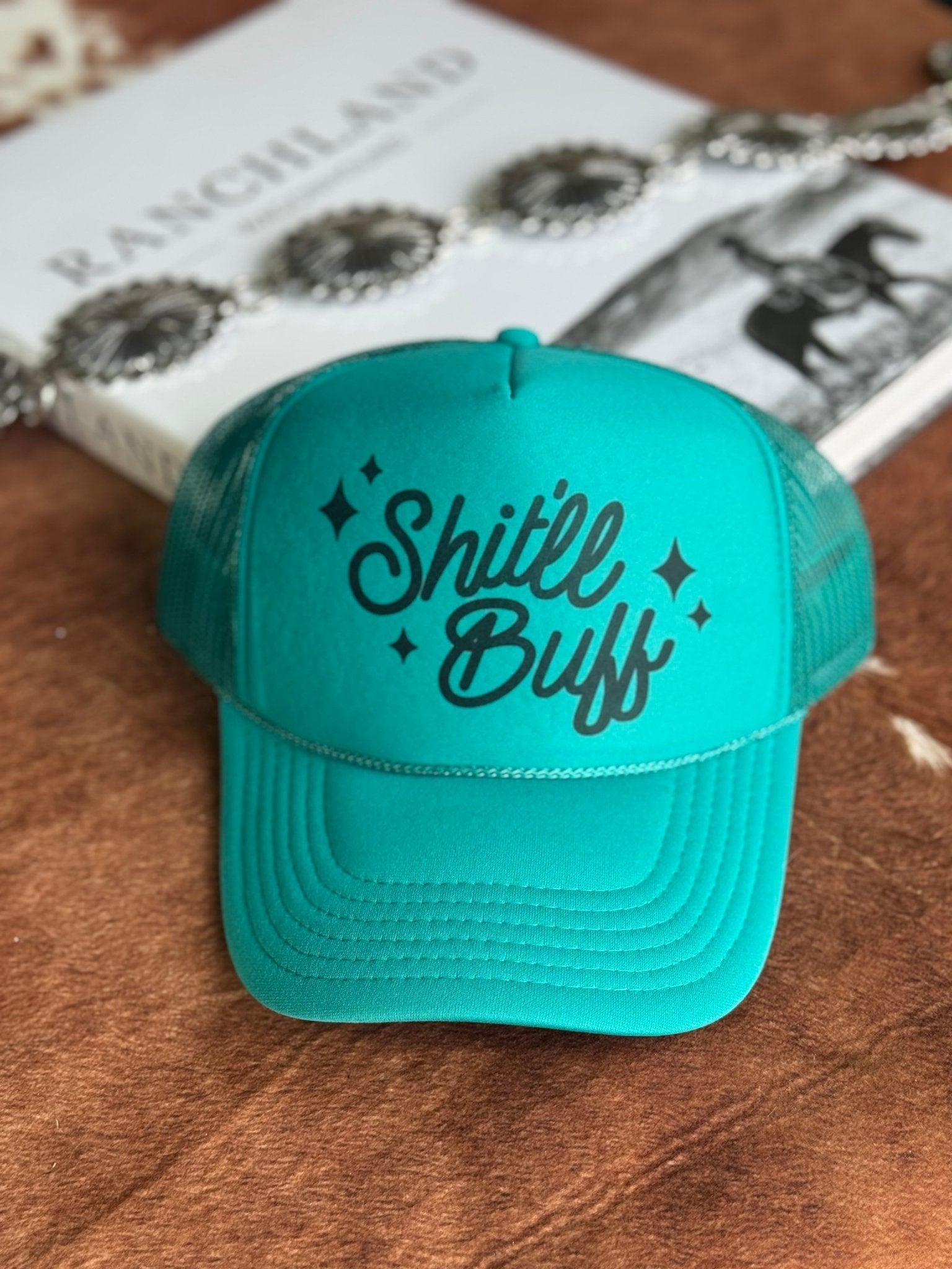 Wild Junkie Shit'll Buff Trucker Hat — main product shot