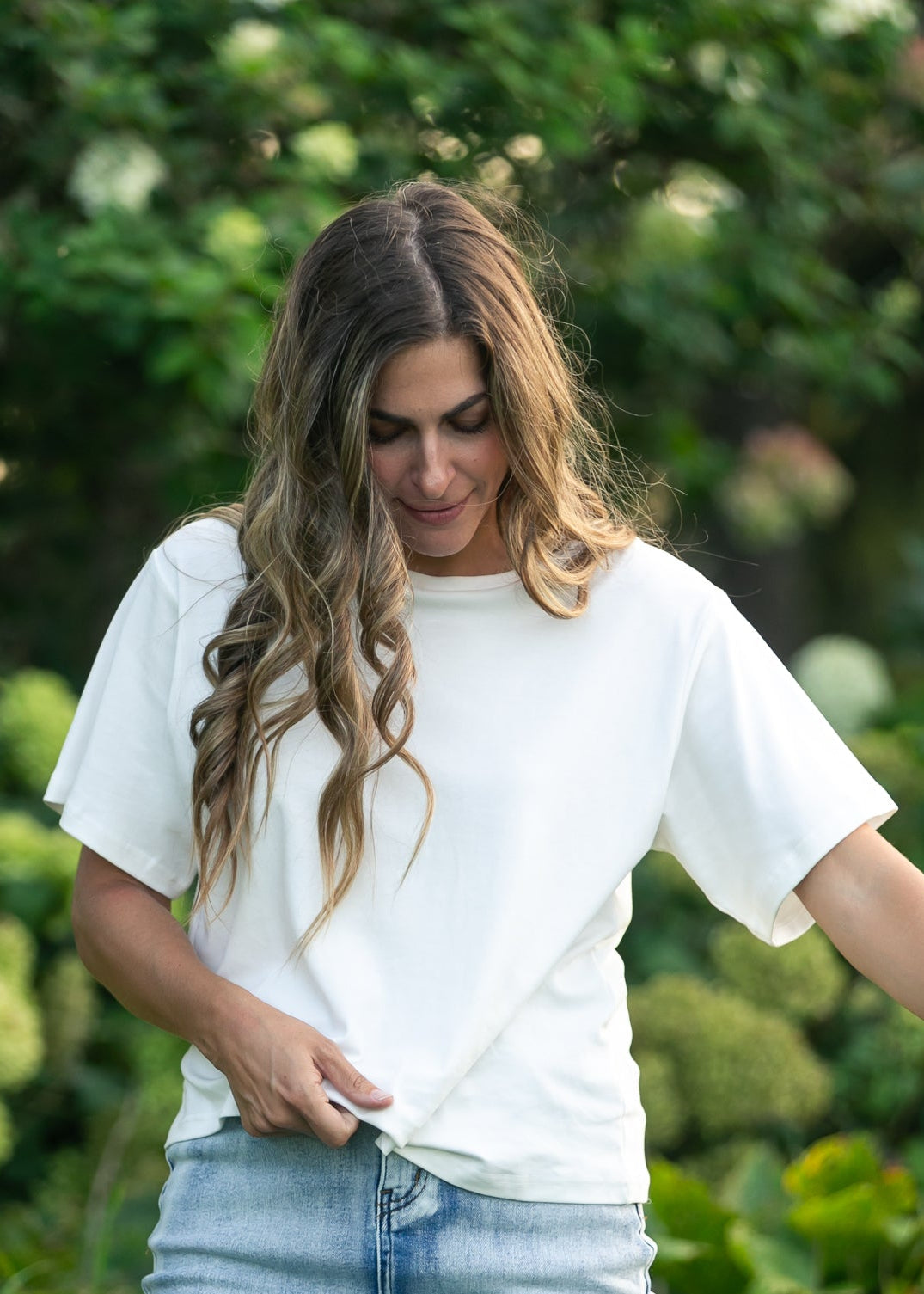 Inherit Co. Short Sleeve Essential Relaxed T-shirt — fabric or material detail