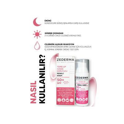 Zederma Tone Up SPF 50 Tinted Sunscreen Cream: Natural Tone, UVA/UVB Protection, Perfect for Sensitive Skin - 50ml