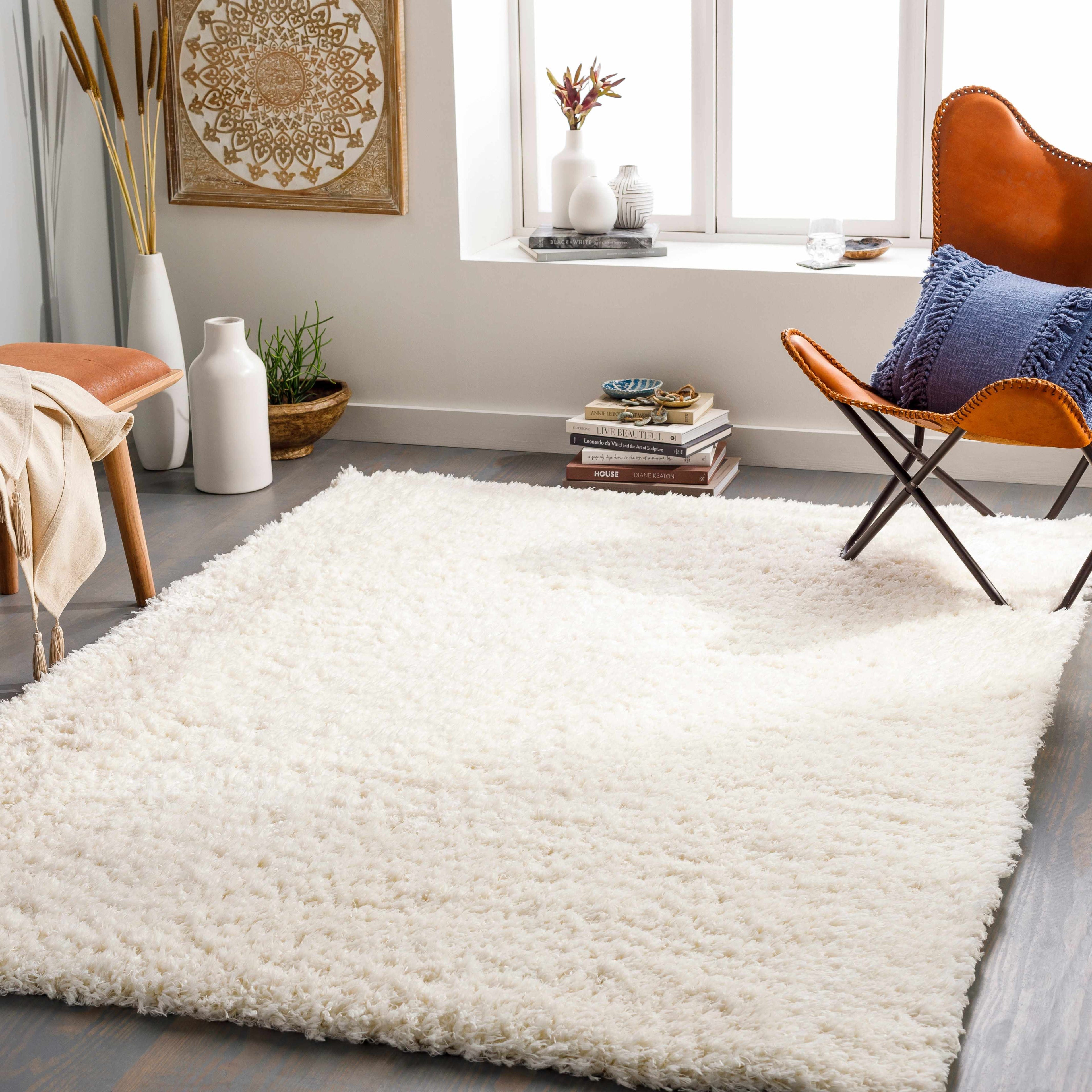 Siari Solid Cream Plush Rug – Boutique Rugs, view 10