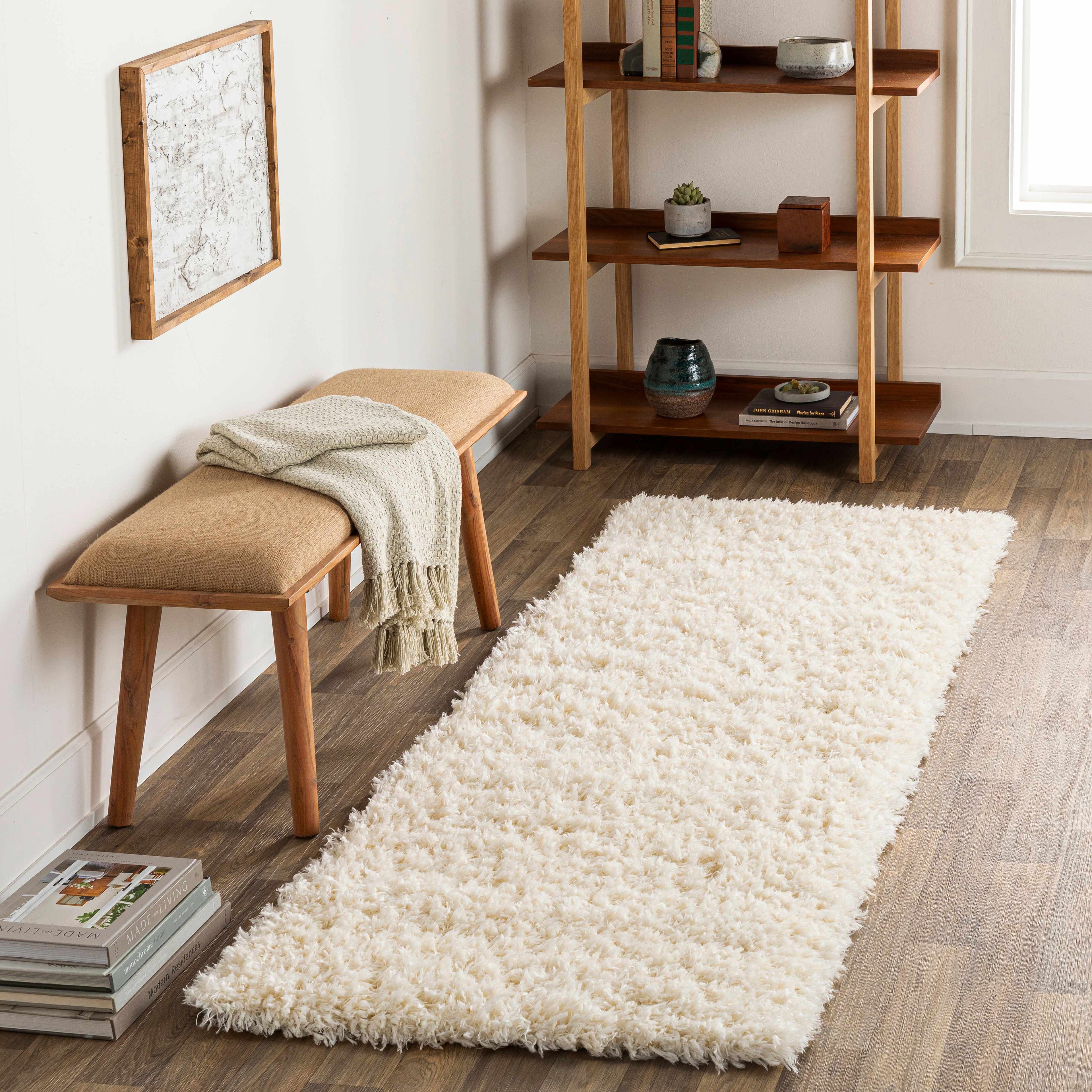 Siari Solid Cream Plush Rug – Boutique Rugs, view 5