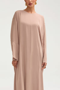 Sidrah Satin Kaftan - Creme Caramel Clothing Veiled 