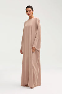 Sidrah Satin Kaftan - Creme Caramel Clothing Veiled 